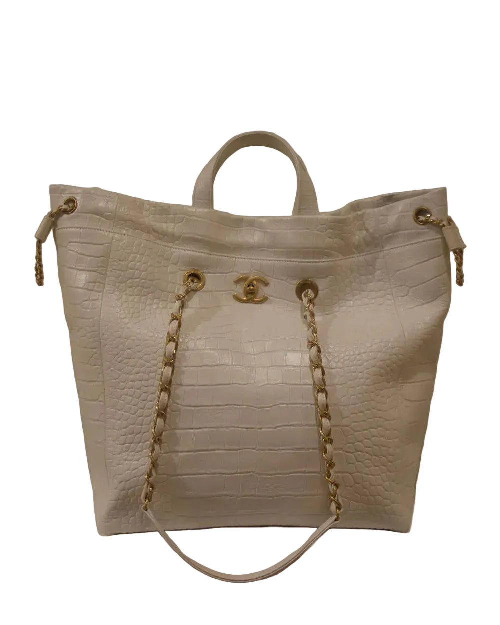 Chanel Crocodile Embossed Shopping Tote