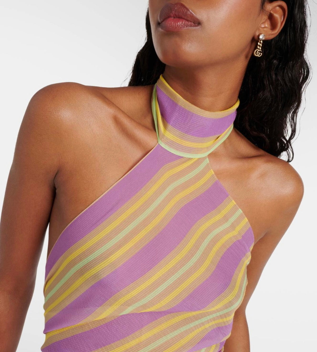 Gucci Baya Striped Silk Top